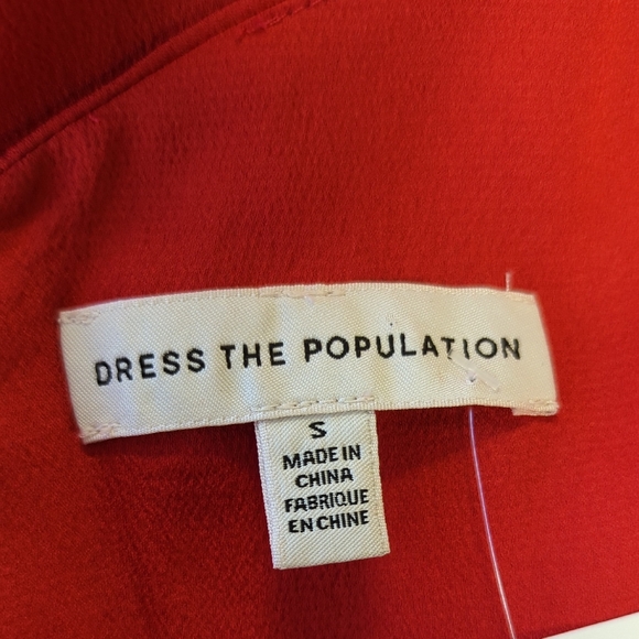 00672 Dress the Population Satin Wide Leg Jumpsuit Red sz Small party cocktail - Picture 7 of 7